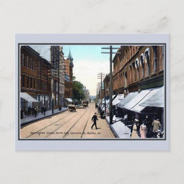 Vintagen 1890er Barrington Street Halifax NS Postkarte (Vorderseite)