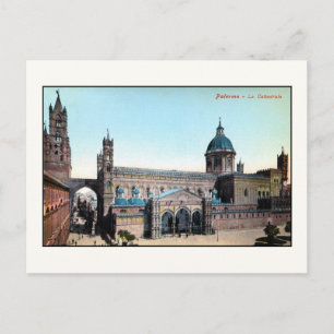 Vintagen 1890er Palermo Sizilien Kathedrale Postkarte