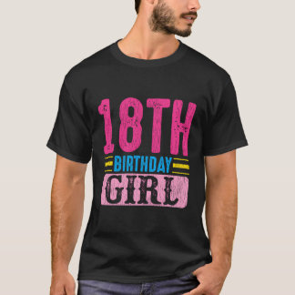 Vintagen 18 Jahre alt Tag Schönes Pink Girl 18. T-Shirt