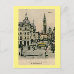 Vintagen 1900er Antwerpen Belgien Suikerrui, Dom Postkarte