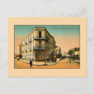 Vintagen 1900er Jahre Bizerte Rue de France Postkarte