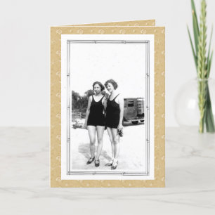 Vintagen 1920er Frauen in Swimsuits Karte