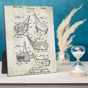 Vintagen 1920er Golfklubleiter Patent Fotoplatte