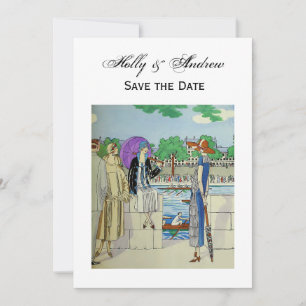 Vintagen 1920er-Jahre Ladys bei Crew Race Regatta Einladung