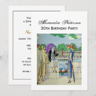 Vintagen 1920er-Jahre Ladys bei Crew Race Regatta Einladung