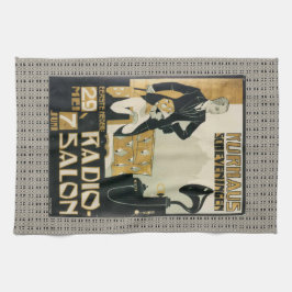 Vintagen 1920er Jahre Niederländischer Radiosalon Geschirrtuch