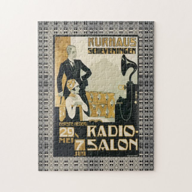 Vintagen 1920er Jahre Niederländischer Radiosalon Puzzle (Vertikal)