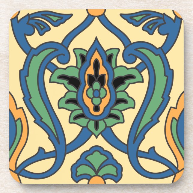 Vintagen 1930er Catalina Island Tile Set Getränkeuntersetzer (Vorderseite)