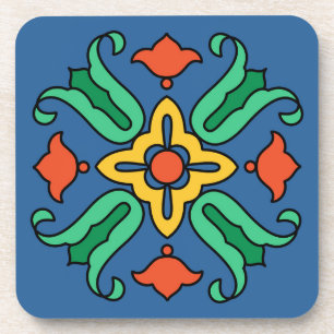 Vintagen 1930er Catalina Island Tile Set Getränkeuntersetzer