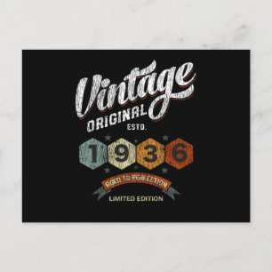 Vintagen 1936 Tag alt bis perfekt 85. Geburtstag Postkarte