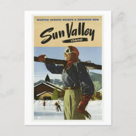 Vintagen 1940er Sun Valley Idaho USA Ski Travel Po Postkarte
