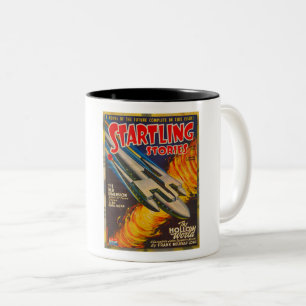 VINTAGEN 1940er WW2 PULP SCI FI MAGAZINE Zweifarbige Tasse