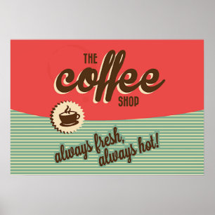 Vintagen 1950er Jahre - Coffee Shop Signage Poster