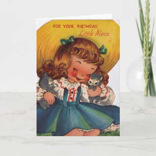 Vintagen 1950er-Jahre Happy Birthday Small Niece Karte