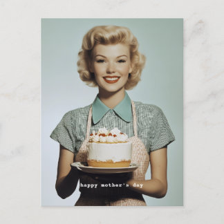 Vintagen 1950er Jahre Hausfrau Backen Postkarte