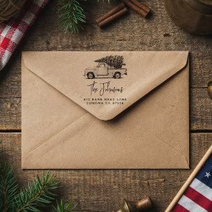 Vintagen 1950er Jahre Truck&Tree Country Weihnacht Permastempel