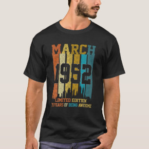 Vintagen 1952 70 Jahre alt Made in März 1952 70 h T-Shirt