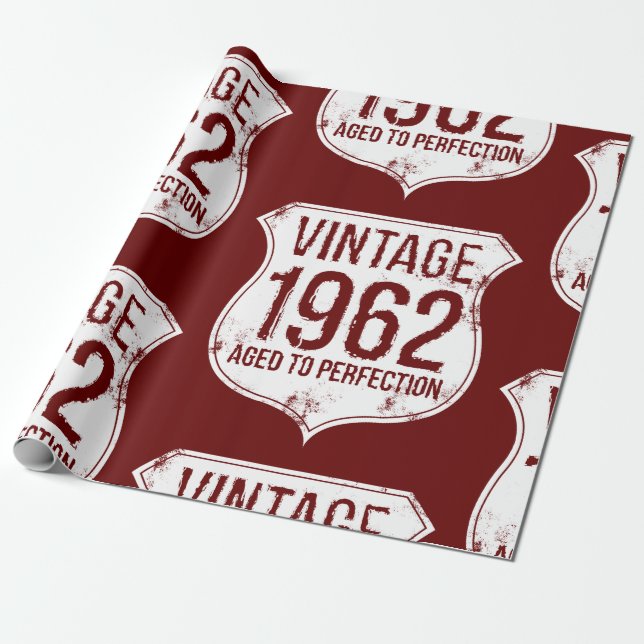 Vintagen 1962 Jahre alt Geschenkpapier (Ungerollt)