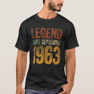 Vintagen 1963 Geburtstag September Geborene Legend T-Shirt