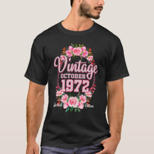 Vintagen 1972 Blume 50 Jahre alt Geburtstag T-Shirt