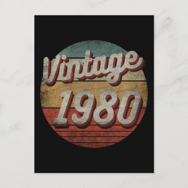 VINTAGEN 1980 MÄNNERFRAUEN GEBURTSTAG POSTKARTE (Vorderseite)