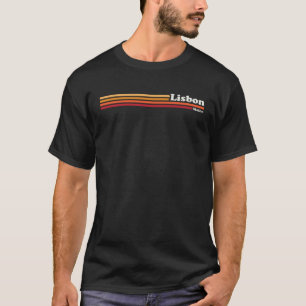 Vintagen 1980er Jahre Grafikstil Lissabon Maine T-Shirt