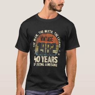 Vintagen 1982 40. Geburtstag 40 Jahre alt als ein T-Shirt