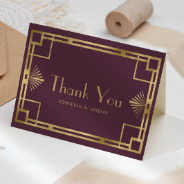 Vintagen 20er Deko Burgundy Gold Wedding Vielen Da Karte