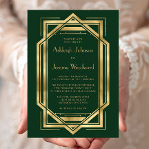 Vintagen 20er Deko Frame Green Gold Wedding
