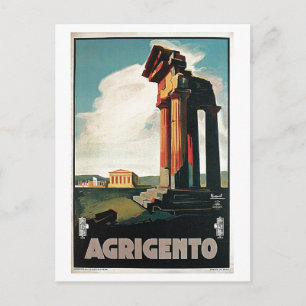 Vintagen 20er Jahre Agrigento Italienische Reise Postkarte