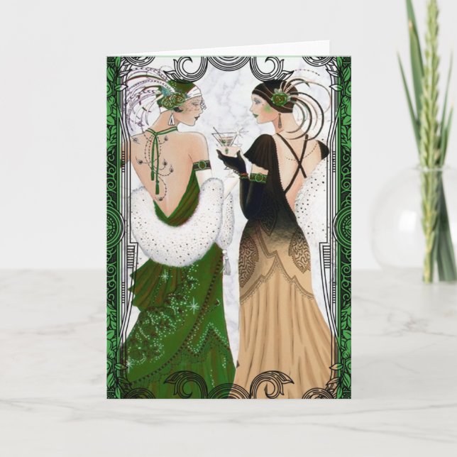 Vintagen 20er Jahre Weihnachten Martini Flapper La (Vorderseite)