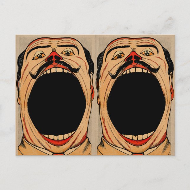 Vintagen 2 große Mäuler Postkarte (Vorderseite)
