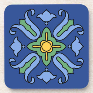 Vintagen 30er Jahre Catalina Island Tile Set Getränkeuntersetzer