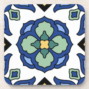 Vintagen 30er Jahre Catalina Island Tile Set Getränkeuntersetzer