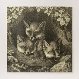 Vintagen 3 kleine Füchse antike Kinderfresser Puzzle