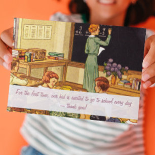 Vintagen 40er Jahre Klassenzimmer Danke Lehrerkart Einladung