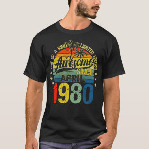 Vintagen 42 Jahre alt April 1980 Dekorationen 42. T-Shirt