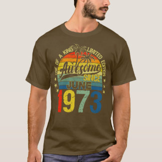 Vintagen 49 Jahre alt Juni 1973 Dekorationen 49. T-Shirt