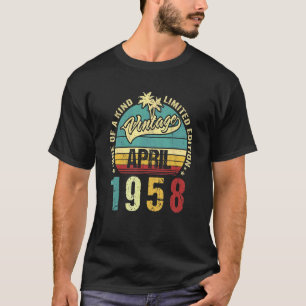 Vintagen 64 Jahre alt April 1958 Dekorationen 64.  T-Shirt