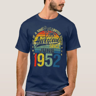Vintagen 70 Jahre alt Juni 1952 Dekorationen 70. T-Shirt