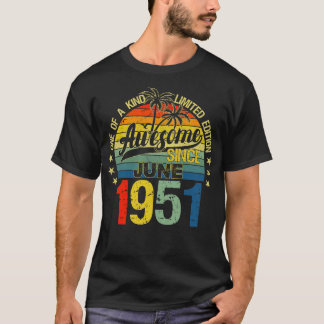 Vintagen 71 Jahre alt Juni 1951 Dekorationen 71. T-Shirt