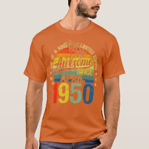 Vintagen 72 Jahre alt April 1950 Dekorationen 72. T-Shirt