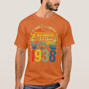 Vintagen 84 Jahre alt April 1938 Dekorationen 84.  T-Shirt