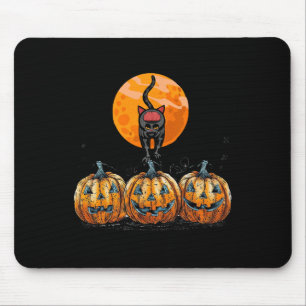 Vintagen 90er Cat Pumpkin Halloween Retro Floral S Mousepad
