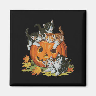 Vintagen 90er Cat Pumpkin Halloween Retro Women So Magnet