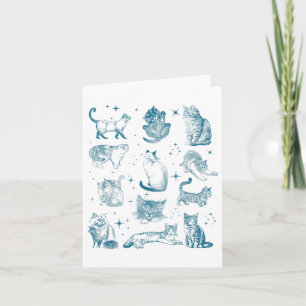 Vintagen 90er Jahre Tattoo Cat Retro Kitten Nature Karte