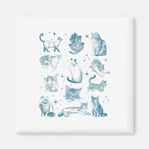 Vintagen 90er Jahre Tattoo Cat Retro Kitten Nature Magnet