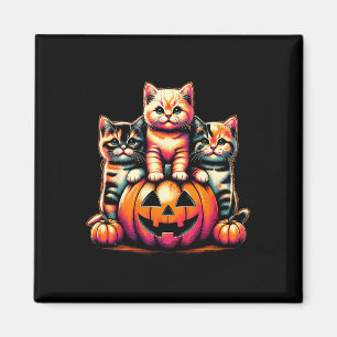 Vintagen 90er Katzen Kätzchen Kürbis Halloween Spo Magnet