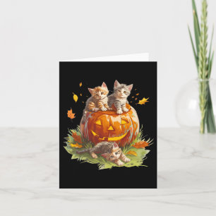 Vintagen 90er KatzenkürbisHalloween für Männer Fra Karte