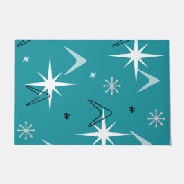 Vintagen Boomerangs Stars der 50er Jahre Aquamarin Fußmatte